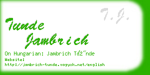 tunde jambrich business card